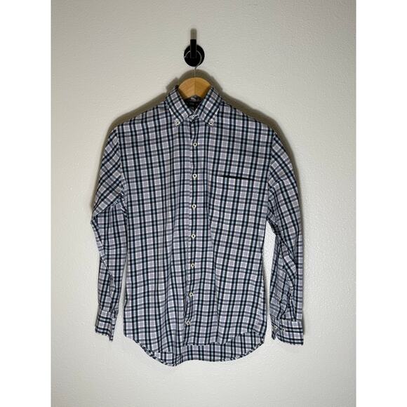 Peter Millar Shirt Men’s Small Plaid Button Down Stretch Performance Casual Blue - Picture 2 of 9